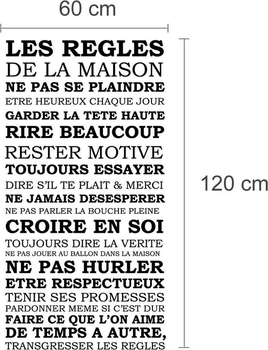 Produktbild Walplus House Rules Quote (60 x 120 cm)