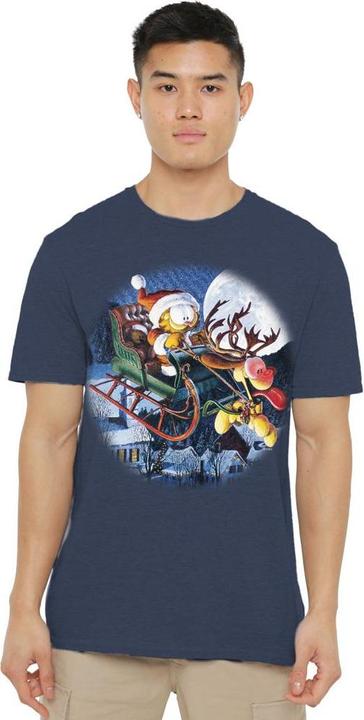 Actual product image Garfield Unisex Adult Moonlight Ride T-Shirt (S)