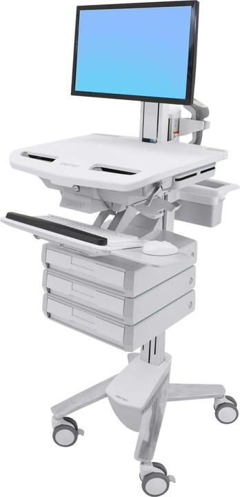 Ergotron Cart with LCD Pivot, 3 Drawers - Cart - for LCD Display / PC Equipment (Open