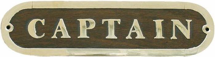 Immagine prodotto Nautistar Cartello per la porta - Capitano, legno/ottone