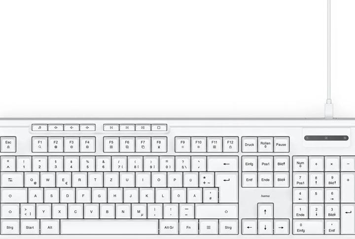 Hama USB keyboard CK-200 wired 8 media keys White QWERTZ DE (00173053) (DE, Cable)