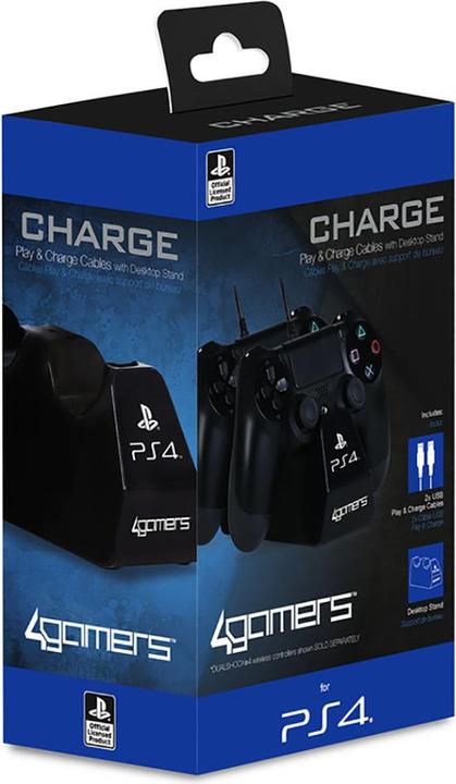 Actual product image 4Gamers Dual Play & Charge Cable with Desktop Stand (PS4)