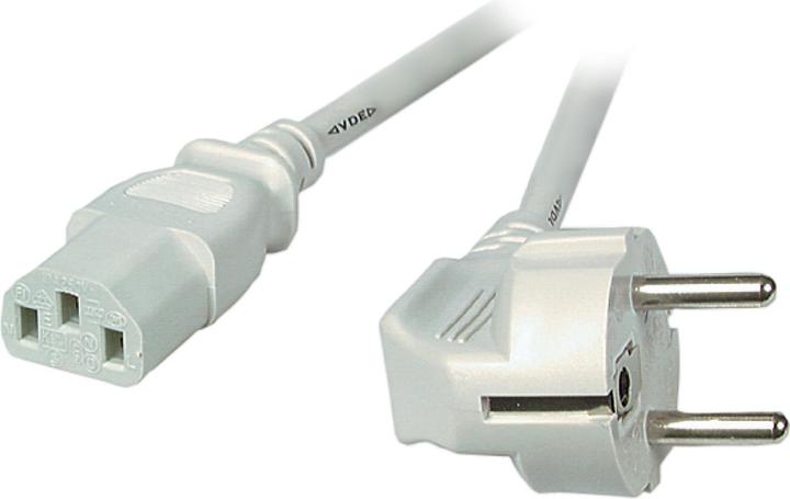 Produktbild EFB Elektronik Netzleitung CEE 7/7 90°-C13 180° grau, 2.5 m, 3 x 1.00 mm², 10 A / 250 V VDE geprüftG (2.50 m)