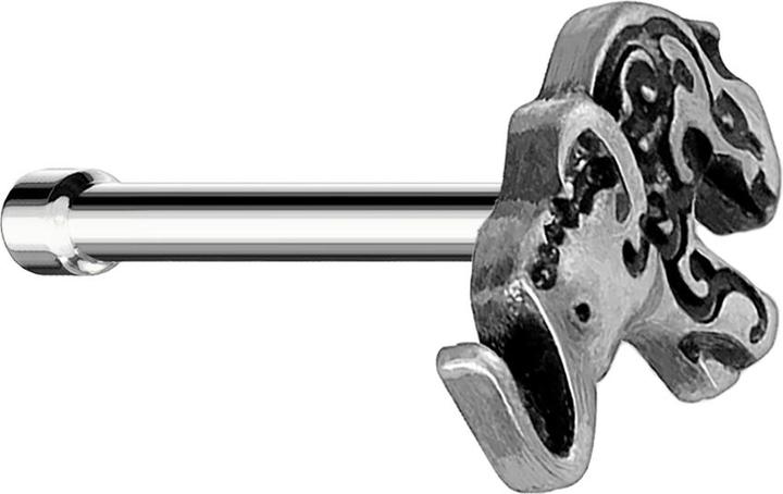 Immagine prodotto Star Piercing Borchia da naso dritta in argento a forma di elefante (Ottone, Acciaio chirurgico 316L)