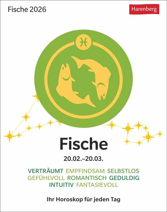 Actual product image Harenberg Fische Sternzeichenkalender 2026 - Tagesabreisskalender - Ihr Horoskop für jeden Tag (Hardcover, German)