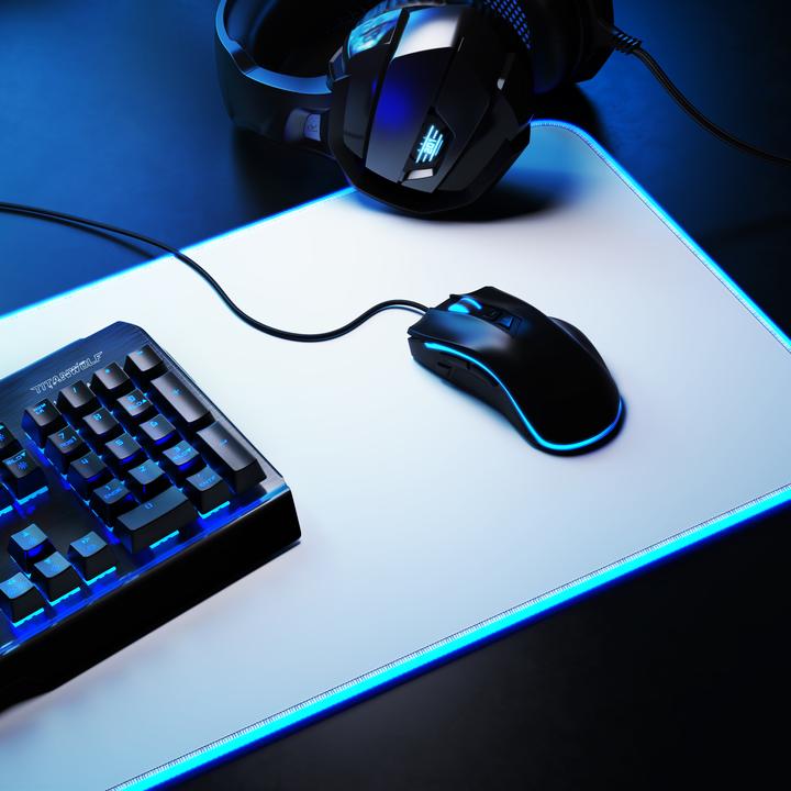 Actual product image Titanwolf RGB Gaming Mouse Pad, Mouse Mat XL 800 x 300mm improves precision & speed, white (XL)