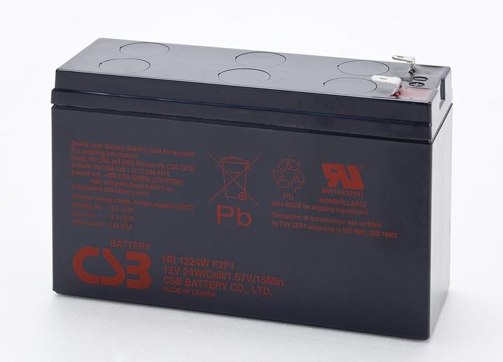 Produktbild CSB HR1224WF2F1 12 Volt AGM Bleiakku 2Ah - 24Wh, 151x51x98,3mm +Pol 6,3 / -Pol 4,8mm Hochstromfest (12 V, 2 Ah)
