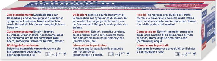 Label énergétique Tetesept Anginosan pastilles pour la gorge cerise 24 pastilles (24 pièce(s))