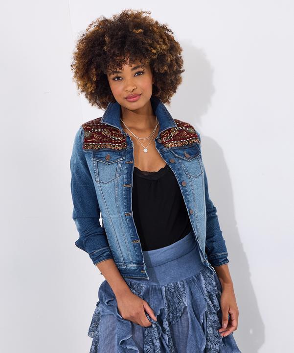 Produktbild Joe Browns LIMITED EDITION Customised Beaded Back Denim Jacket (42)