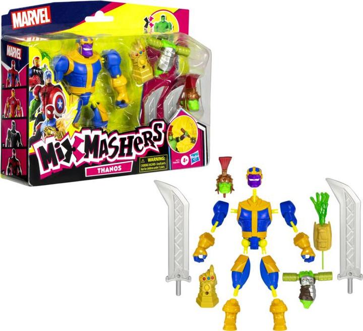 Actual product image Hasbro MixMashers Marvel Thanos individualisierbare Avengers Mix-And-Match Deluxe Action-Figur & Accessoire