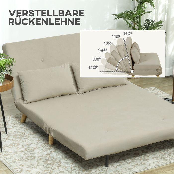 Immagine prodotto Swisshandel24 Schlafsofa Sofa mit Schlaffunktion 130 X 78 cm Couch mit Lendenkissen, Beige