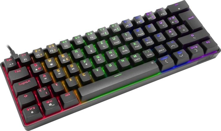 Produktbild Speedlink ATMOS RGB Rainbow Mechanical 60% Gaming Keyboard with brown switches, black - DE layout (DE, Kabellos, Kabelgebunden)