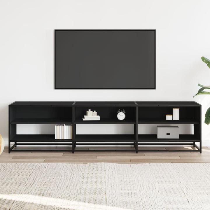 Actual product image VidaXL TV cabinet Lowboard TV cabinet TV table black wood-based material (180 x 40 x 46 cm)