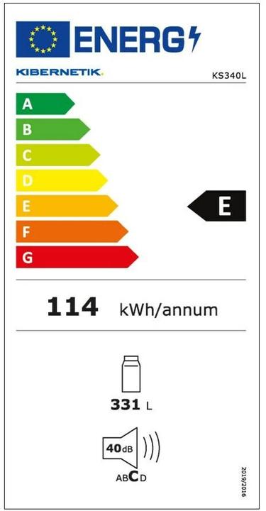 Etichetta energetica Kibernetik Ks340l (331 l)