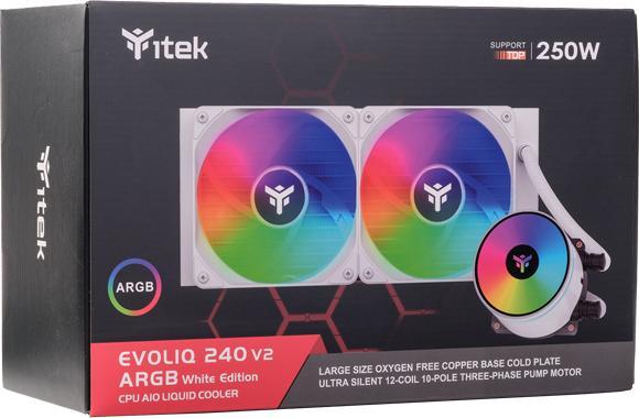 Actual product image Itek EVOLIQ 240 V2 ARGB (White Edition) Processor Liquid Cooling Kit 12 cm White