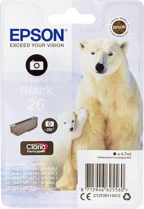 Actual product image Epson 26 Claria Premium (PBK)