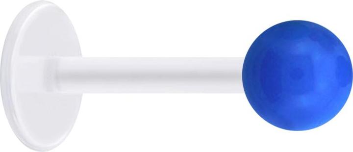 Produktbild Star Piercing Micro Labret transparent mit Kugel Neon dunkelblau (ohne Messing, Acryl, Bioflex)