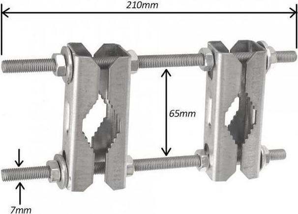 Image du produit Maclean MCTV-922 - Pince pour mât d'antenne double Mâchoire en V Acier galvanisé Résistant à la corrosion (Prise antenne)