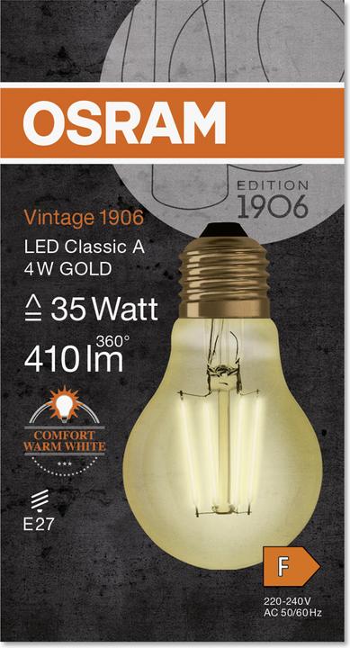 Actual product image Osram Vintage 1906 (E27, 4 W, 410 lm, 1 x, F)