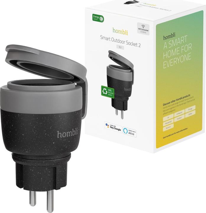 Actual product image Hombli Smart Outdoor Socket EU V2, Black