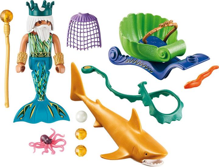 Produktbild Playmobil Meereskönig mit Haikutsche (70097)