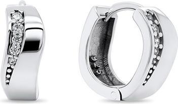 Brilio Silver - Charming silver earrings with zircons EA209W