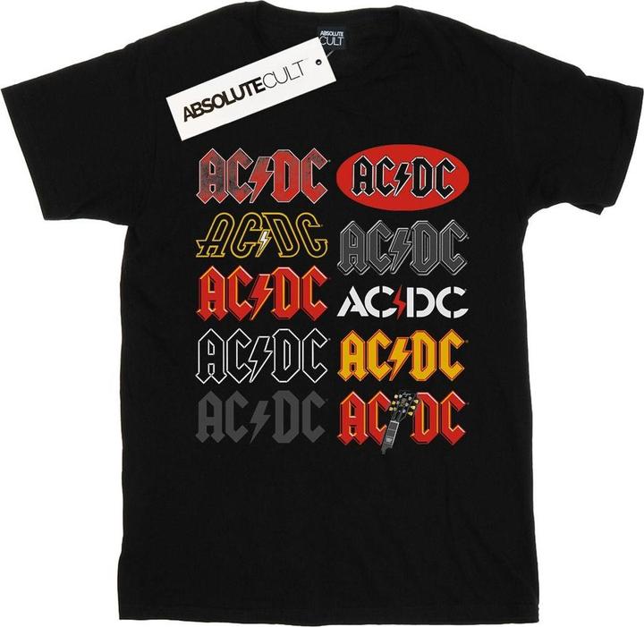 AC/DC Multi Logos Baumwolle Boyfriend TShirt