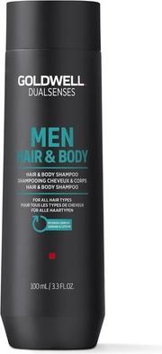 Actual product image Goldwell Men's Dualsenses Hair & Body Shampoo for All Hair Types 100ml (100 ml, Liquid shampoo)