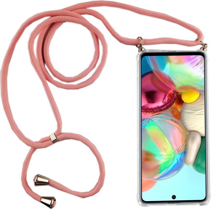 Produktbild König Design Handykette für Samsung Galaxy A71 mit Band Case zum umhängen Kordel Etui Rosa