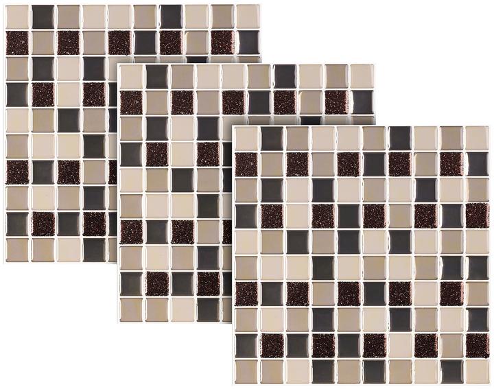 Image du produit Infactory Autocollants pour carreaux de mosaïque 3D, lot de 3 (25 x 25 cm)