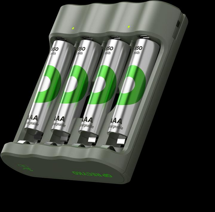 Produktbild GP Batteries GP ReCyko Everyday Battery Charger, B441 (USB), incl. 4 x AAA 850 mAh Batteries (4 Stk., AAA, 850 mAh, Ladegerät inkl. Akku)