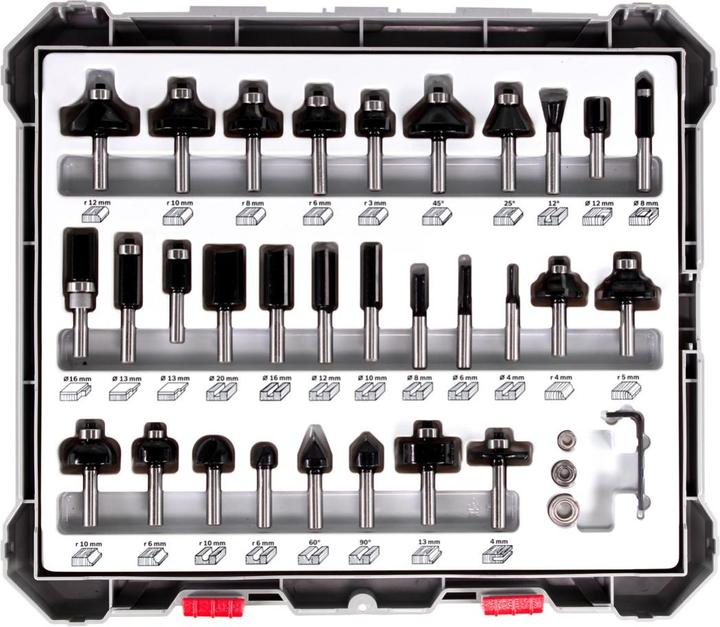 Actual product image Bosch Professional Zubehör Freehand burr set. 8 mm shank. 30 pieces