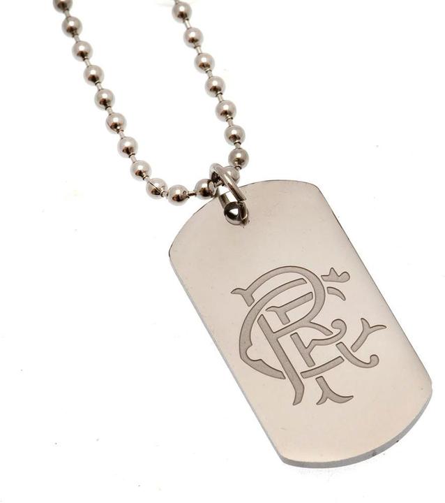 Image du produit Rangers FC Gravure de la plaque d'identification et de la chaîne en acier inoxydable (Matériau 100% synthétique)
