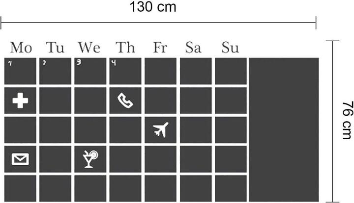 Immagine prodotto Walplus Calendario a lavagna nero (120 x 90 cm)