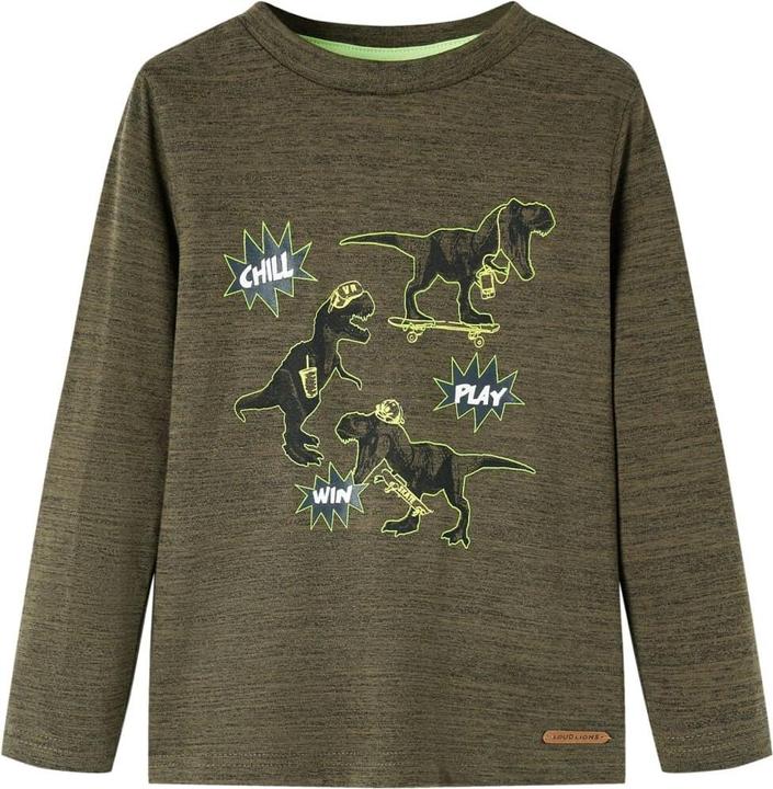 Produktbild VidaXL Kinder-Langarmshirt Dunkles Khaki Melange 116,Material: 80 (116)