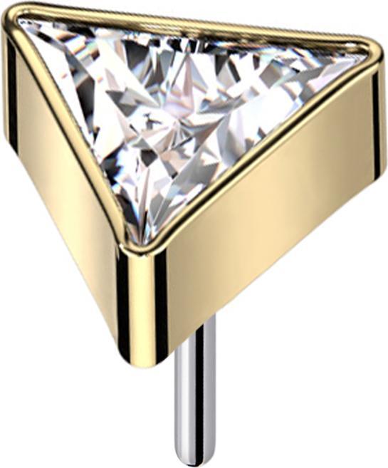Produktbild Star Piercing Threadless dreieck vergoldet Kristall silber (ohne Messing, Titan G23)