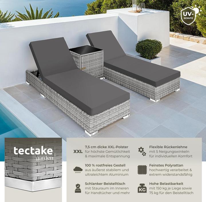 Image du produit tectake Bains de soleil (184 cm)