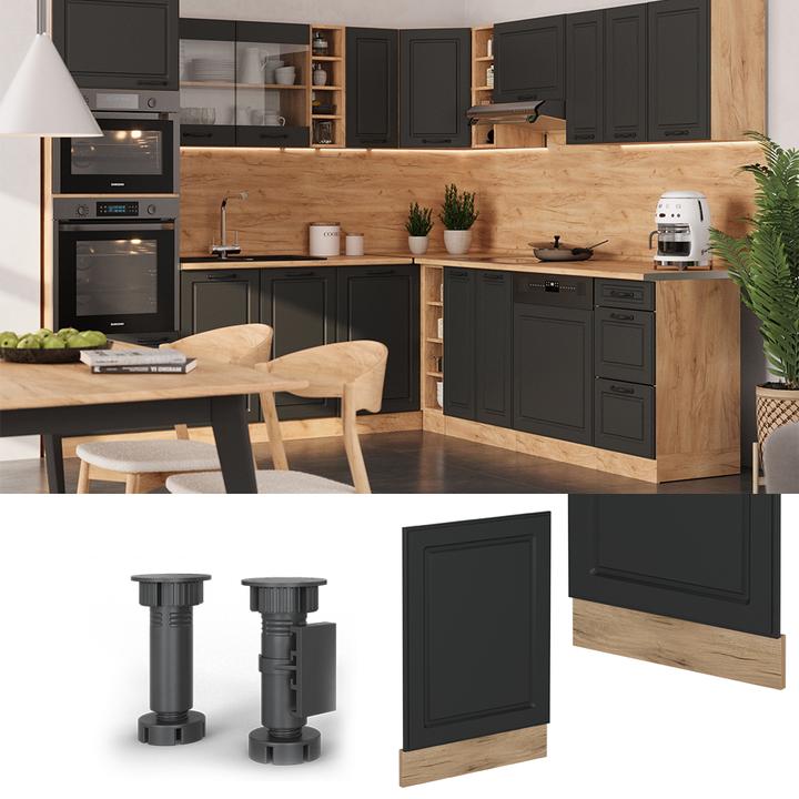 Produktbild Vicco Geschirrspülblende R-Line, Anthrazit Landhaus/Goldkraft Eiche, 45 cm, AP Eiche