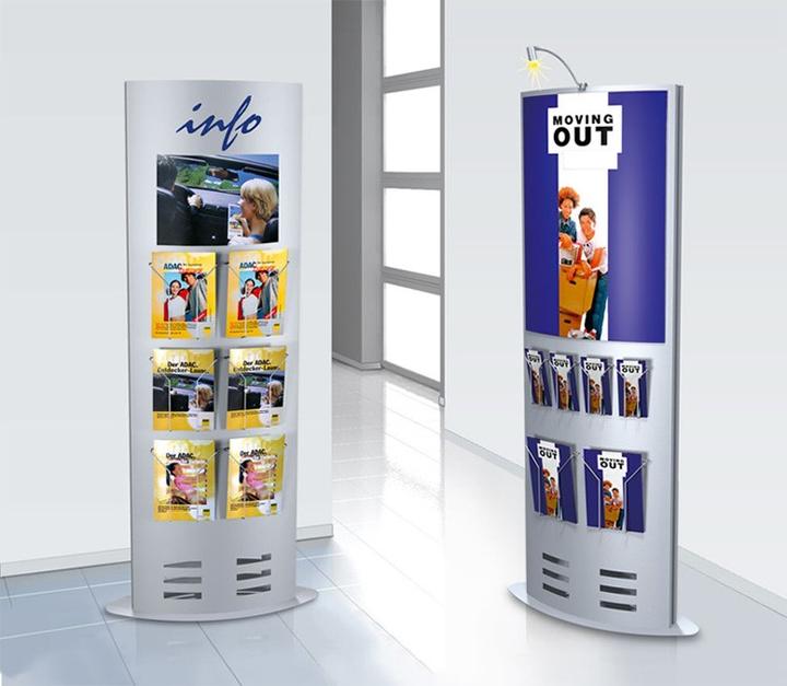 Actual product image Kerkmann Presentation stand tec-art 6936 77x185x33cm silver (A2, A4, A3, A1)