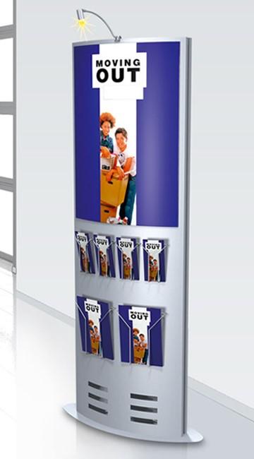 Actual product image Kerkmann Presentation stand tec-art 6936 77x185x33cm silver (A2, A4, A3, A1)