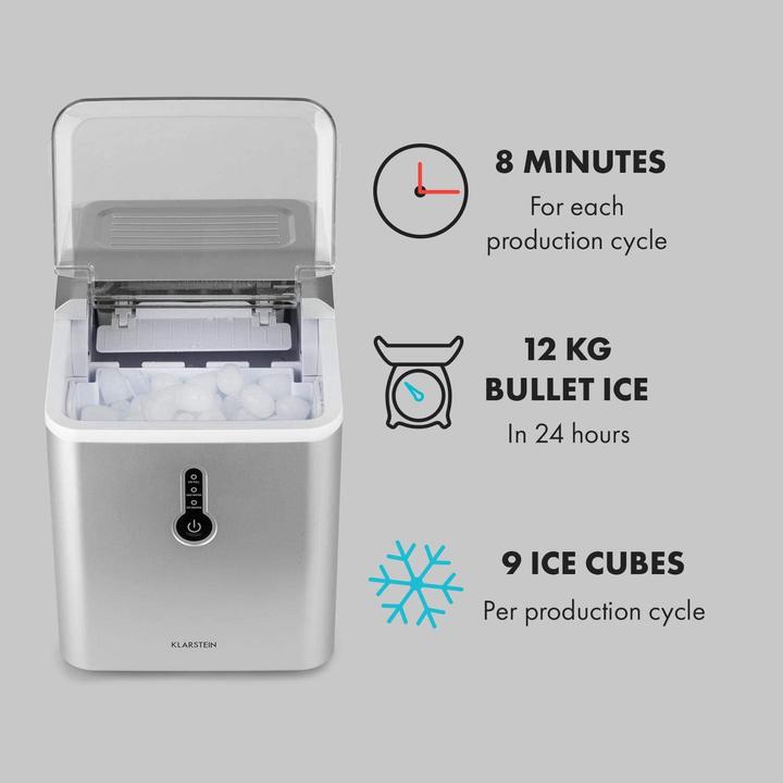 Produktbild Klarstein Chillout Eiswürfelmaschine, Silber