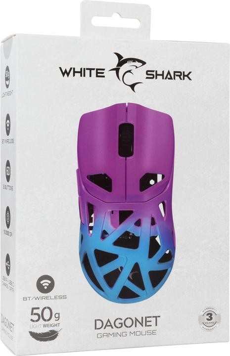 Actual product image White Shark Computer mouse GM-5019 Dagonet Wireless 24000 dpi Blue/Purple
