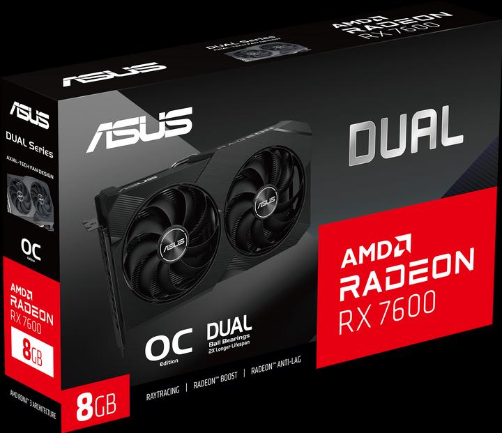 Actual product image ASUS Dual Radeon RX 7600 V2 OC Edition (8 GB)