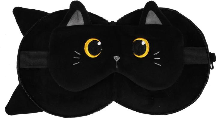 Immagine prodotto Total Juggling iTotal - Cuscino con maschera per dormire - Gatto nero (XL2527) (Cuscino per testa e collo)