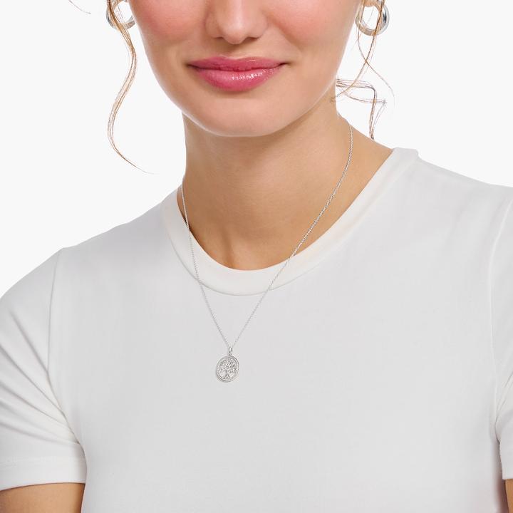 Immagine prodotto Thomas Sabo Collana con ciondolo a forma di albero dell'amore e pietre d'argento bianco (Argento 925, 38 - 45 cm)