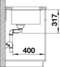 Immagine prodotto Blanco Linea secondaria 430/270-U (Lavello sottopiano, 46 cm, 75.50 cm)