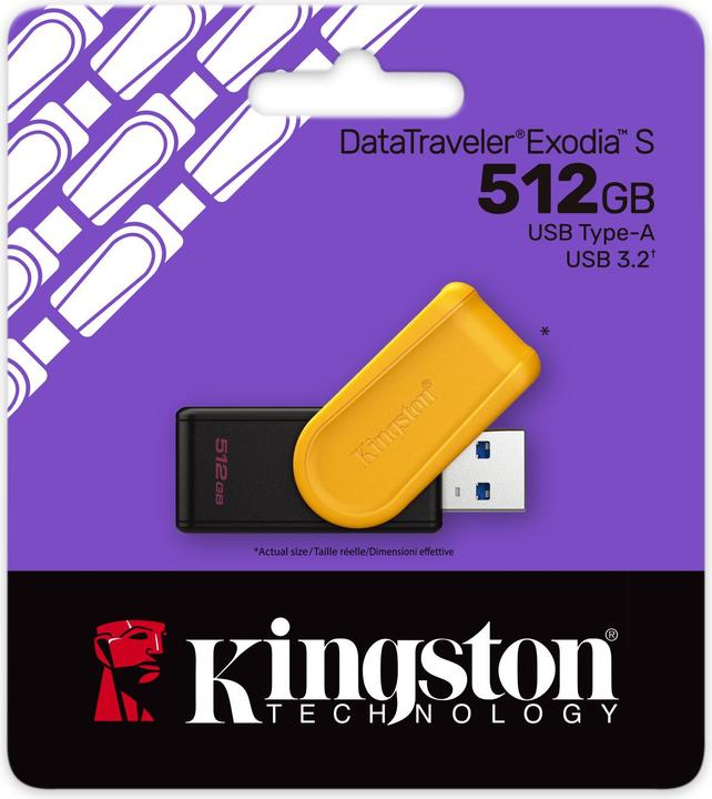 Actual product image Kingston USB-Stick 512GB DataTraveler Exodia S USB 3.2 retail (512 GB, USB 3.2)