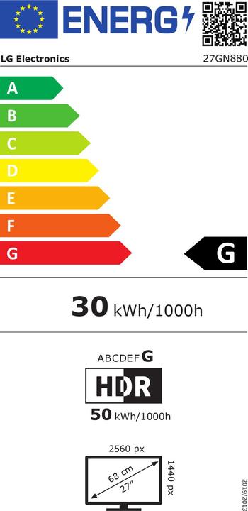 Energie-Label LG UltraGear 27GN880-B (2560 x 1440 Pixel, 27")