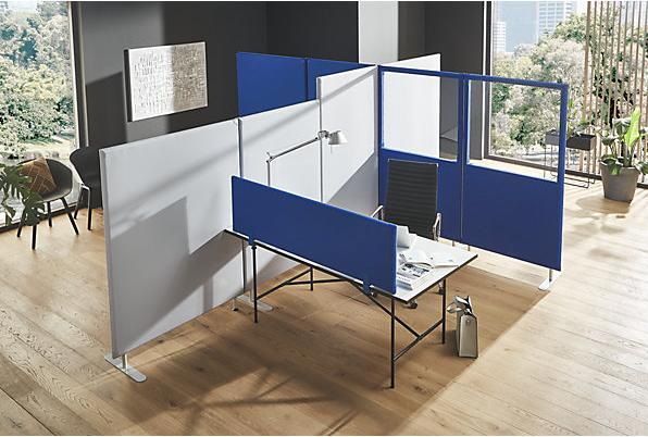 Immagine prodotto eurokraft pro Parete divisoria fonoassorbente, pannello con finestra, altezza 1800 mm (1000 x 1800 x 50 mm)