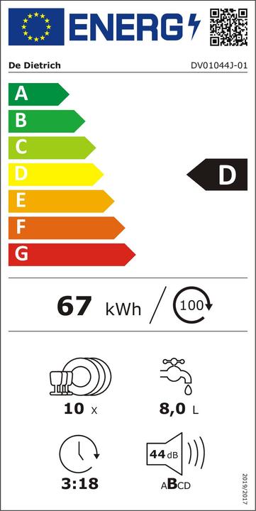 Etichetta energetica De Dietrich DV 01044 J